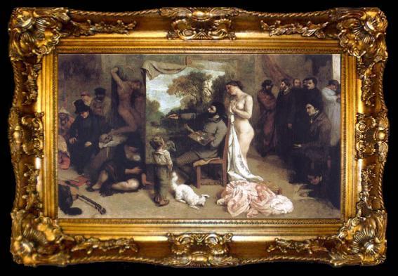 framed  Gustave Courbet Detail of the Studio of the Painter,a Real Allegory, ta009-2